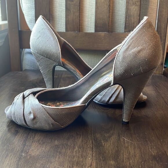 ROCKET DOG Open Toe Thai Silk Heels gray excellent condition size 8 - Picture 9 of 10